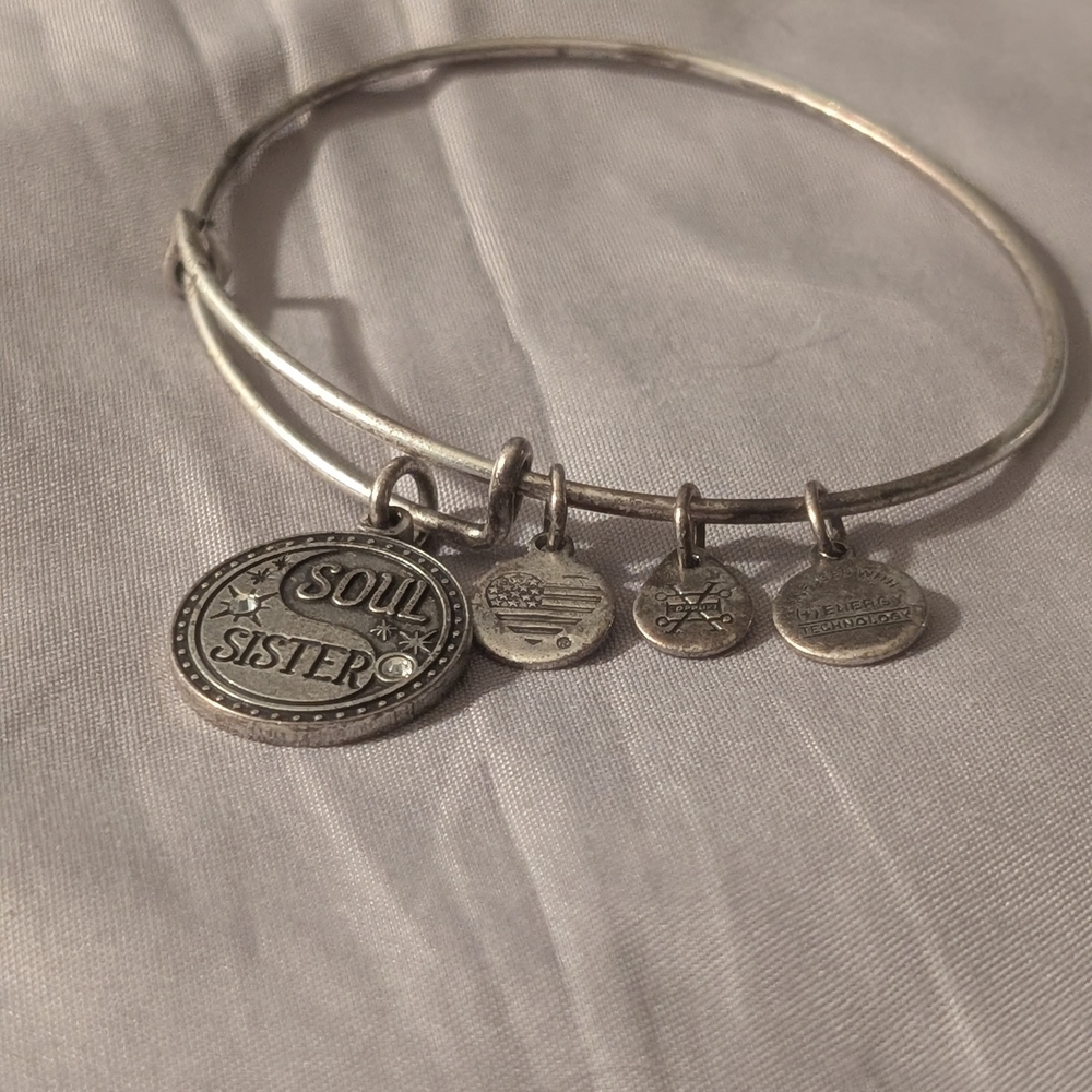 Alex and Ani Silver 'Soul Sister' Charm Bangle Bracelet